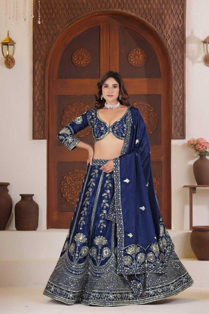 Chinon Silk Designer Sequins Lehenga Outfits